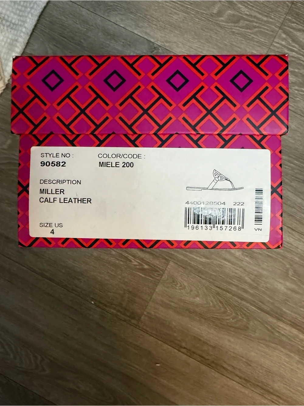 Tory Burch Leather Logo Slide Sandals — Cognac Brown